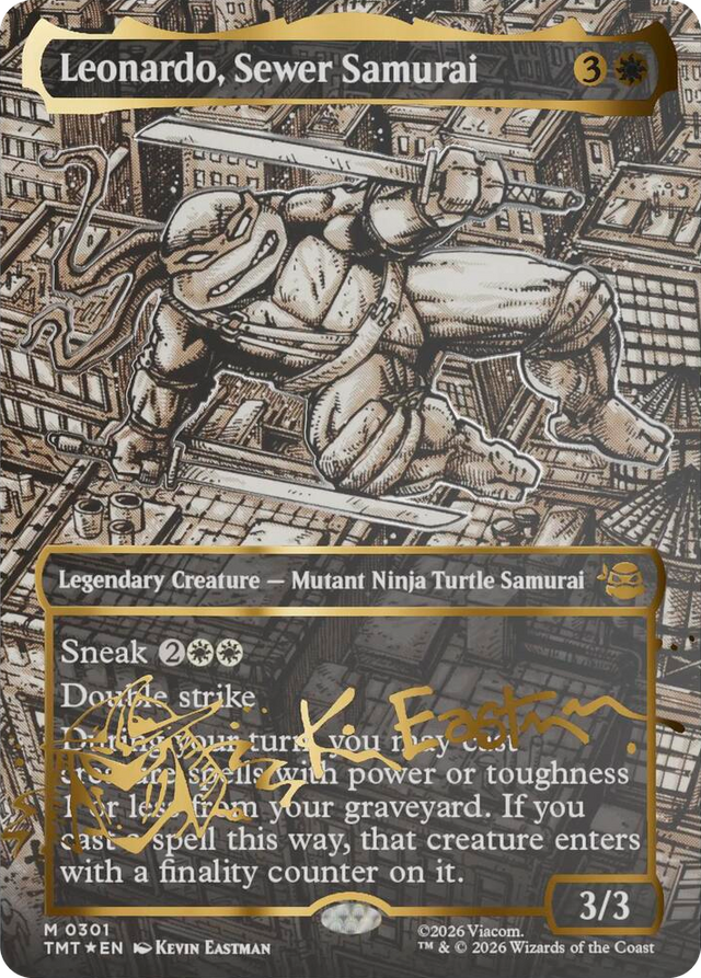 0301 Leonardo, Sewer Samurai (Borderless) (Gold-Stamped Signature) M Teenage Mutant Ninja Turtles