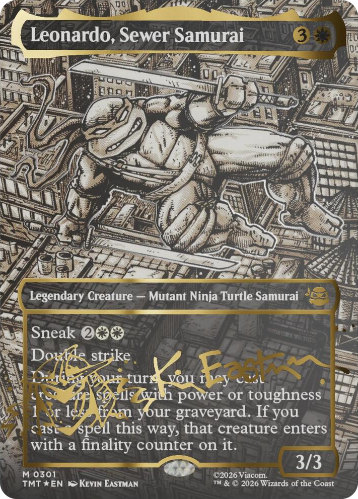 0301 Leonardo, Sewer Samurai (Borderless) (Gold-Stamped Signature) M Teenage Mutant Ninja Turtles
