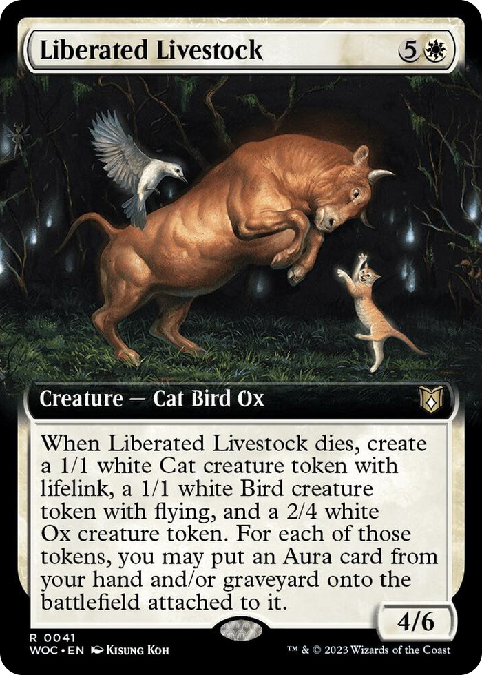 Liberated Livestock (Extended Art) #41 R - Commander: Wilds of Eldraine Pokemon card