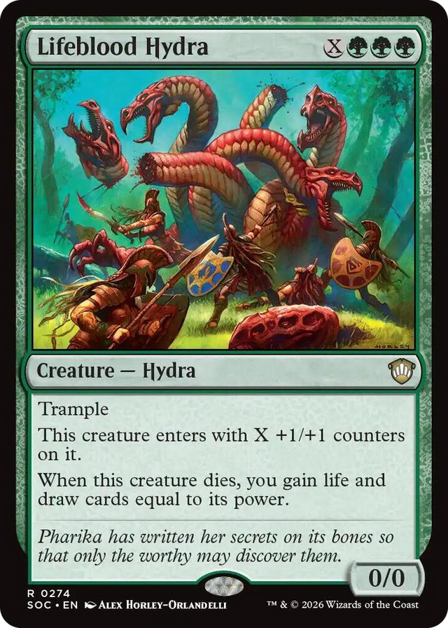 0274 Lifeblood Hydra R Commander: Secrets of Strixhaven