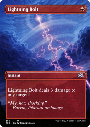 0361 Lightning Bolt (Borderless) U Double Masters 2022