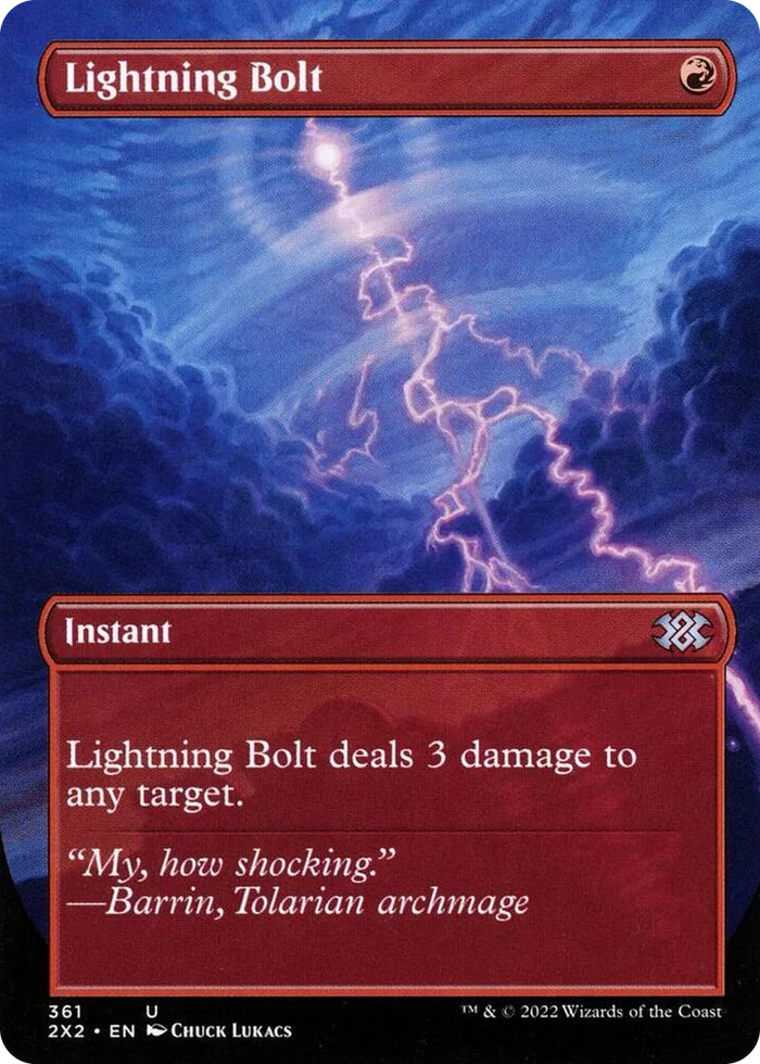 0361 Lightning Bolt (Borderless) U Double Masters 2022