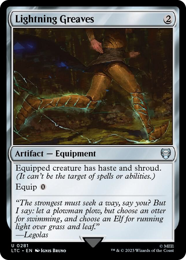 Lightning Greaves #281 U - Commander: The Lord of the Rings: Tales of Middle-earth Pokemon card