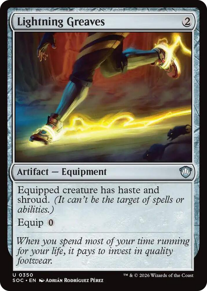 Lightning Greaves #350 U - Commander: Secrets of Strixhaven Pokemon card