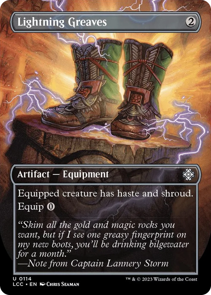 0114 Lightning Greaves (Borderless) U Commander: The Lost Caverns of Ixalan