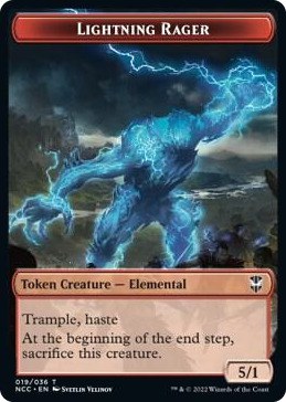 0019 Lightning Rager // Rogue Double-Sided Token T Commander: Streets of New Capenna