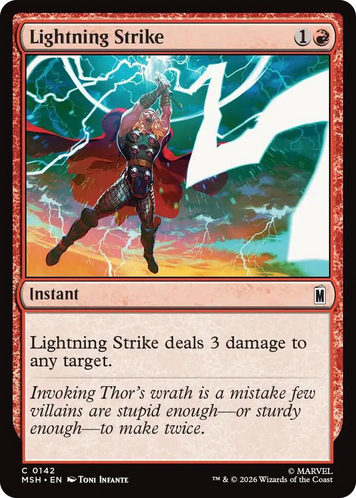 Lightning Strike #142 C - Marvel Super Heroes Pokemon card
