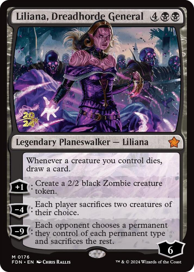 0176 Liliana, Dreadhorde General (FDN) M Prerelease Cards