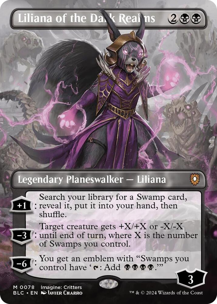 0078 Liliana of the Dark Realms (Borderless) M Commander: Bloomburrow