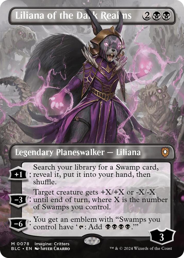 0078 Liliana of the Dark Realms (Borderless) M Commander: Bloomburrow