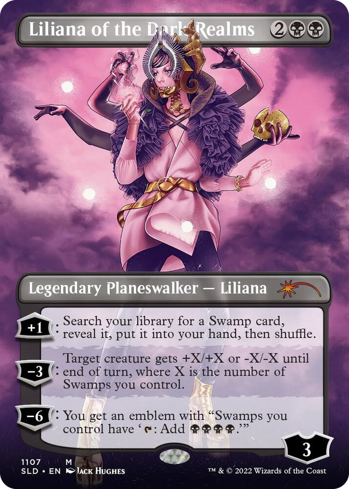Liliana of the Dark Realms (Borderless) #1107 M - Secret Lair Drop Series Pokemon card