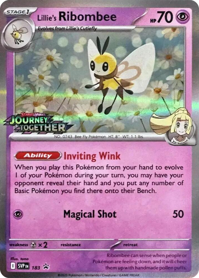 0183 Lillie's Ribombee - 183 (Prerelease) Promo Scarlet & Violet Promo Cards