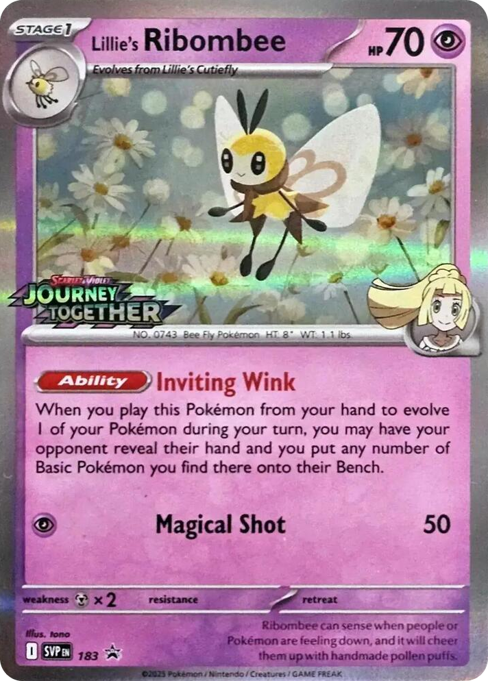 0183 Lillie's Ribombee - 183 (Prerelease) Promo Scarlet & Violet Promo Cards