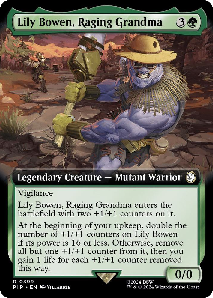 0399 Lily Bowen, Raging Grandma (Extended Art) R Universes Beyond: Fallout