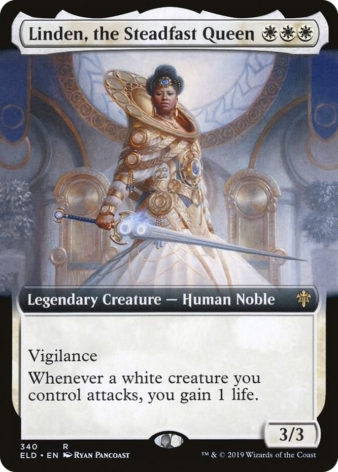 0340 Linden, the Steadfast Queen (Extended Art) R Throne of Eldraine