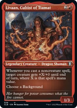Livaan, Cultist of Tiamat (Foil Etched) #508 U - Commander Legends: Battle for Baldur's Gate Pokemon card