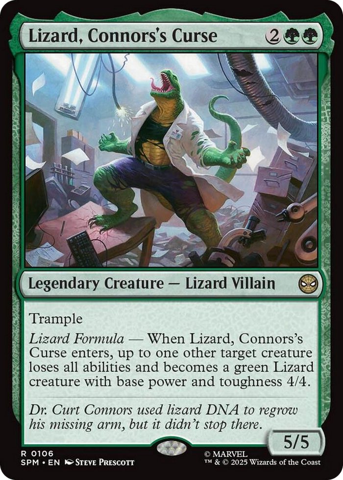 Lizard, Connors's Curse #106 R - Marvel's Spider-Man Pokemon card