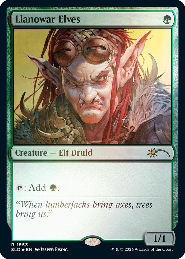 Llanowar Elves (1553) (Rainbow Foil) #1553 R - Secret Lair Drop Series Pokemon card
