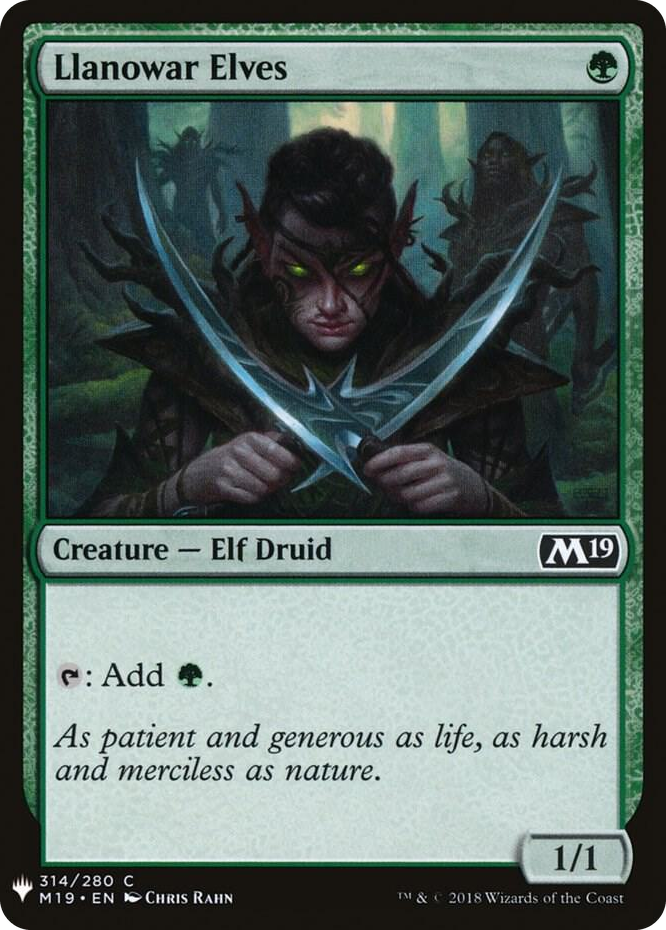 0314 Llanowar Elves (M19) C The List Reprints