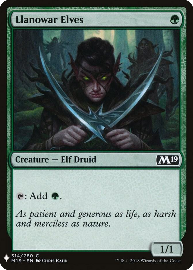 0314 Llanowar Elves (M19) C The List Reprints