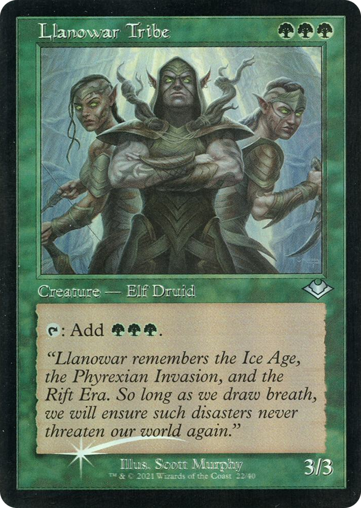 0022 Llanowar Tribe (Retro Frame) (Foil Etched) U Modern Horizons