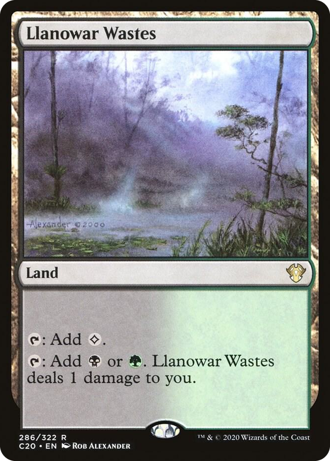 0286 Llanowar Wastes R Commander 2020