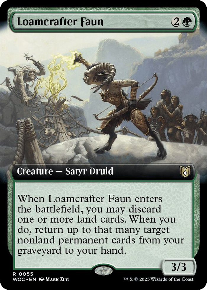 Loamcrafter Faun (Extended Art) #55 R - Commander: Wilds of Eldraine Pokemon card