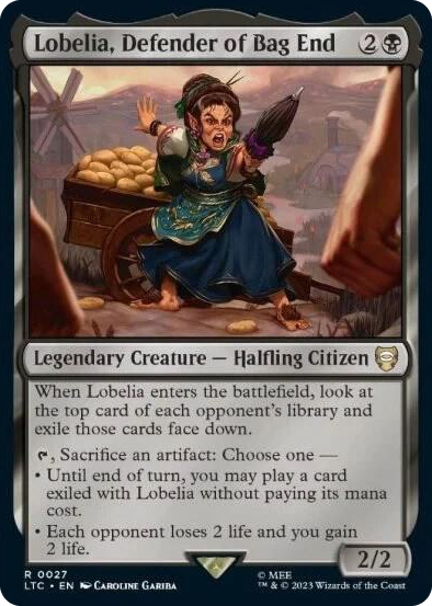 Lobelia, Defender of Bag End #27 R - Commander: The Lord of the Rings: Tales of Middle-earth Pokemon card