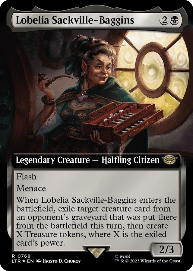 0768 Lobelia Sackville-Baggins (Extended Art) (Surge Foil) R Universes Beyond: The Lord of the Rings: Tales of Middle-earth