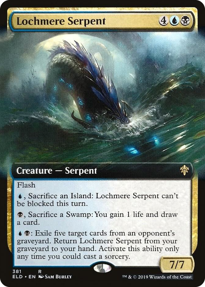 0381 Lochmere Serpent (Extended Art) R Throne of Eldraine