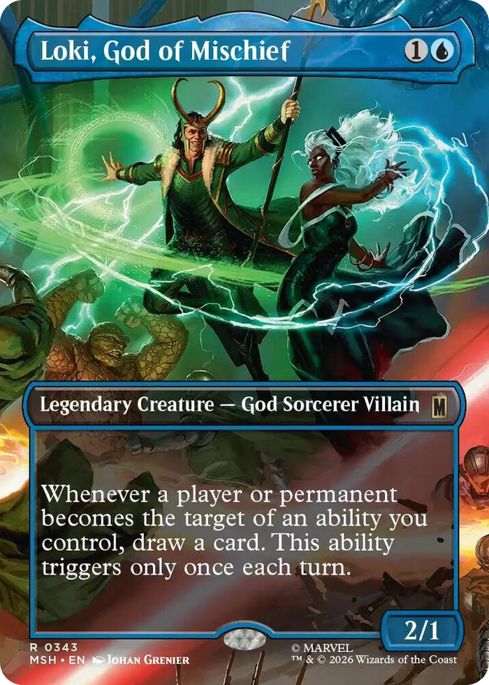 Loki, God of Mischief (Borderless) #343 R - Marvel Super Heroes Pokemon card