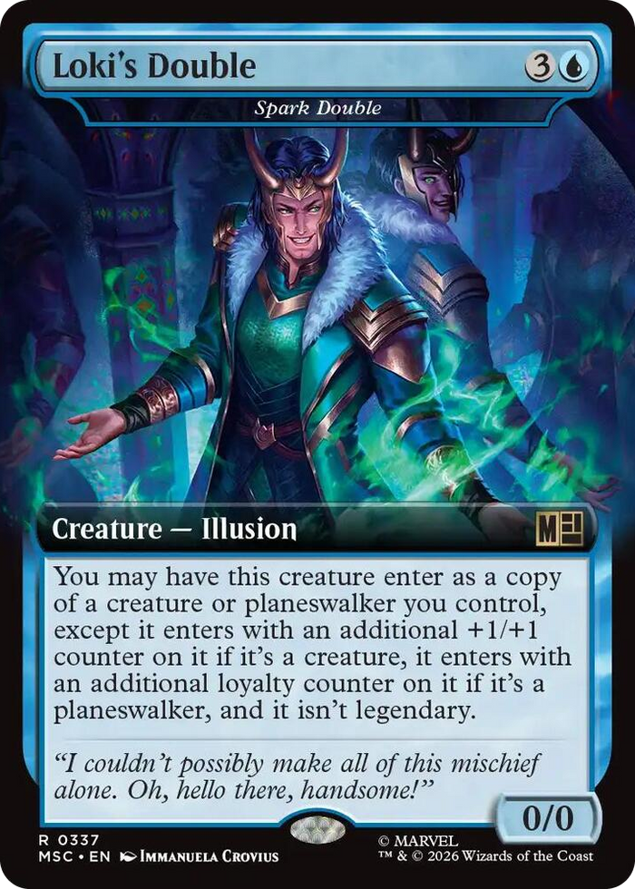Loki's Double - Spark Double (Extended Art) #337 R - Commander: Marvel Super Heroes Pokemon card