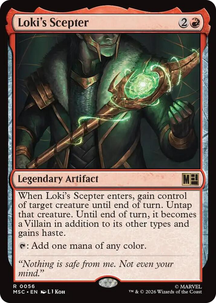 Loki's Scepter #56 R - Commander: Marvel Super Heroes Pokemon card