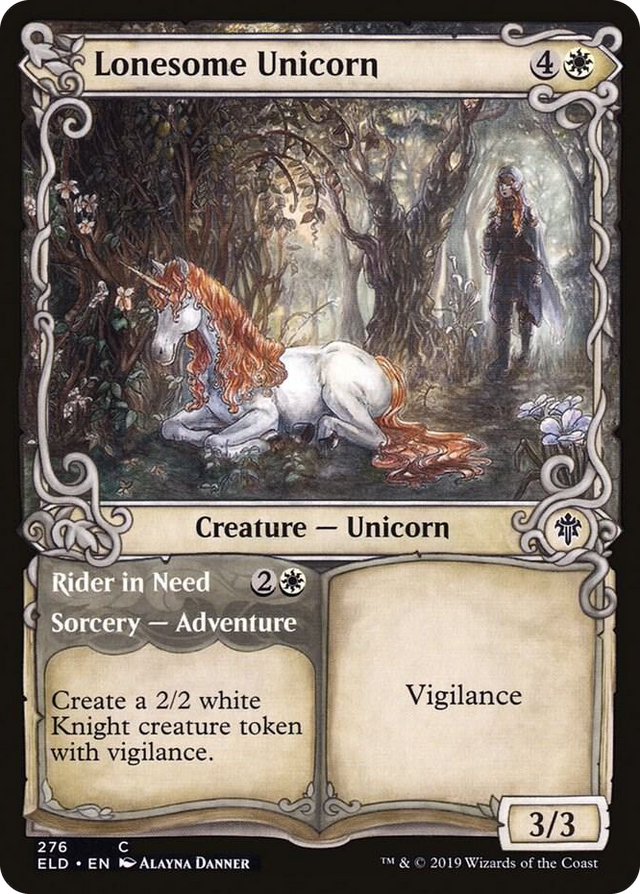 0276 Lonesome Unicorn (Showcase) C Throne of Eldraine