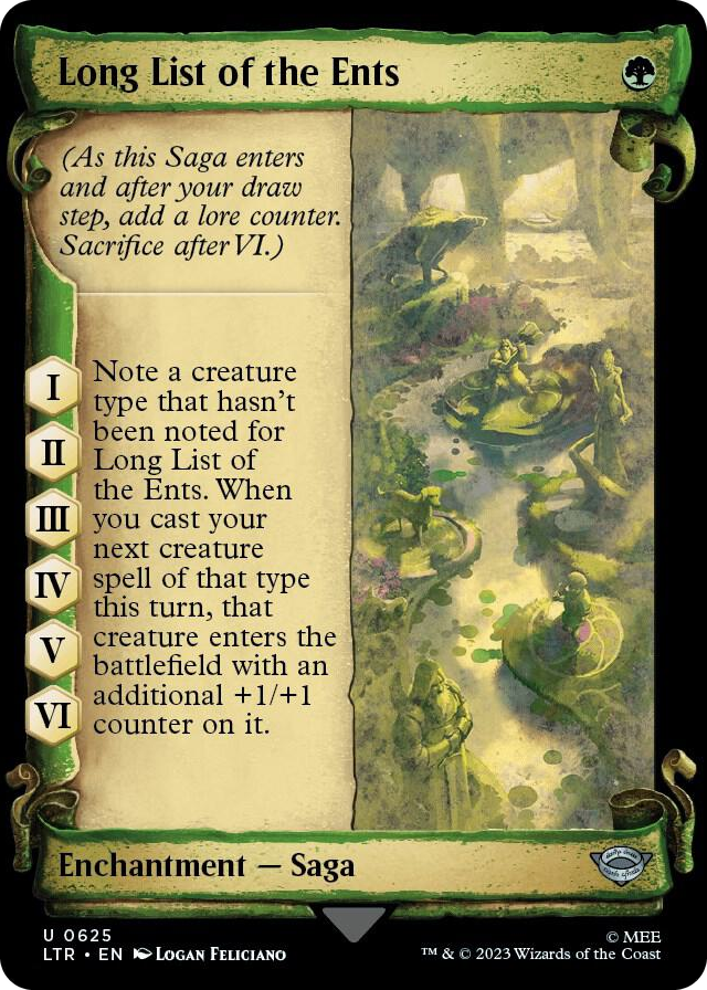 Long List of the Ents (Showcase Scrolls) #625 U - Universes Beyond: The Lord of the Rings: Tales of Middle-earth Pokemon card