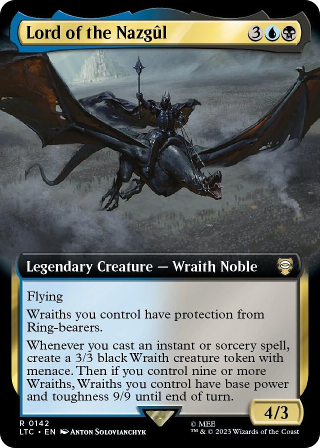 Lord of the Nazgul (Extended Art) #142 R - Commander: The Lord of the Rings: Tales of Middle-earth Pokemon card