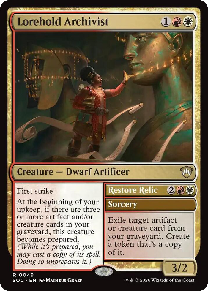 Lorehold Archivist #49 R - Commander: Secrets of Strixhaven Pokemon card