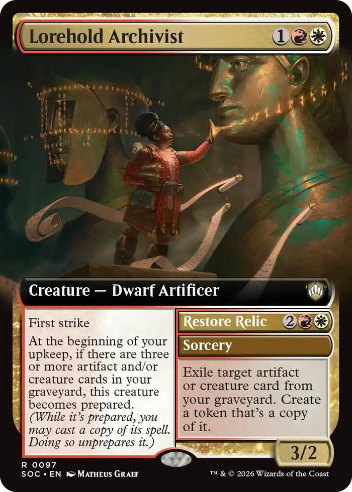 Lorehold Archivist (Extended Art) #97 R - Commander: Secrets of Strixhaven Pokemon card