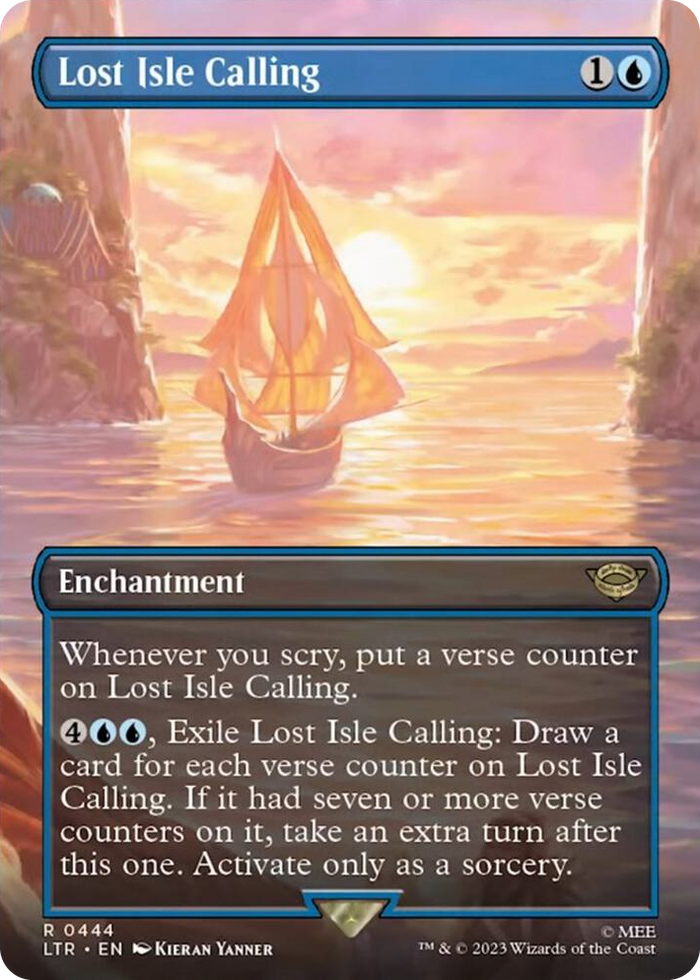 Lost Isle Calling (Borderless) #444 R - Universes Beyond: The Lord of the Rings: Tales of Middle-earth Pokemon card