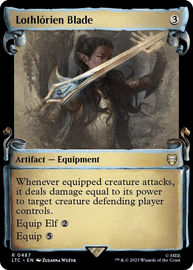 Lothlorien Blade (Showcase Scrolls) #487 R - Commander: The Lord of the Rings: Tales of Middle-earth Pokemon card