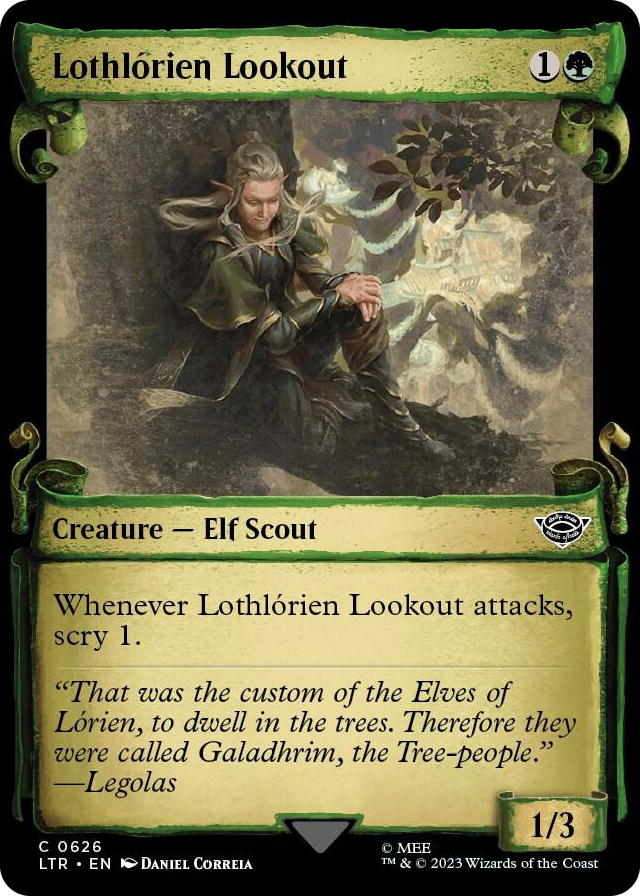 Lothlorien Lookout (Showcase Scrolls) #626 C - Universes Beyond: The Lord of the Rings: Tales of Middle-earth Pokemon card