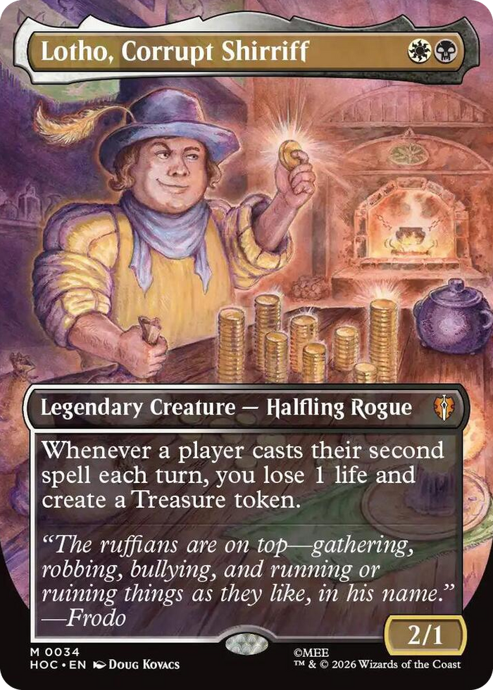Lotho, Corrupt Shirriff (Borderless) #34 M - The Hobbit: Eternal-Legal Pokemon card