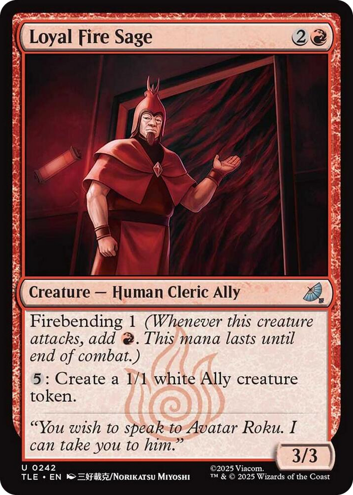 Loyal Fire Sage #242 U - The Last Airbender: Eternal-Legal Pokemon card