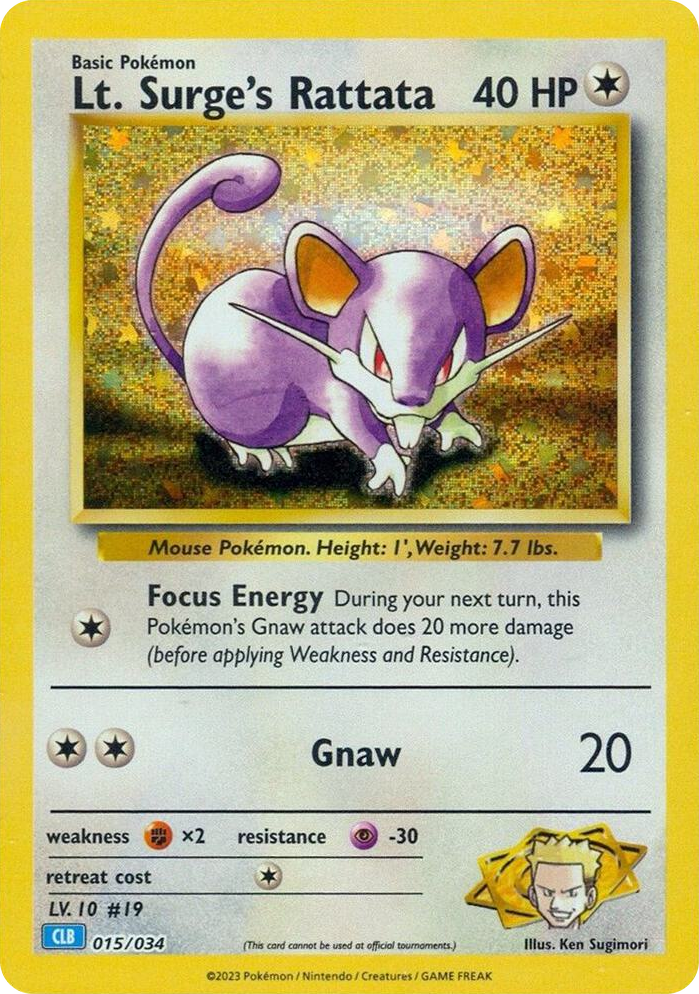 0015 Lt. Surge's Rattata Classic Collection Trading Card Game Classic