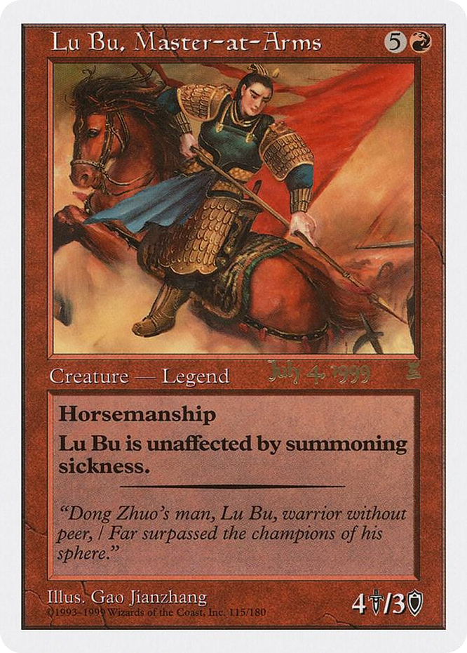 Lu Bu, Master-at-Arms (Singapore 7/4/99) #115 R - Prerelease Cards Pokemon card