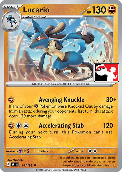 0114 Lucario Uncommon Prize Pack Series Cards