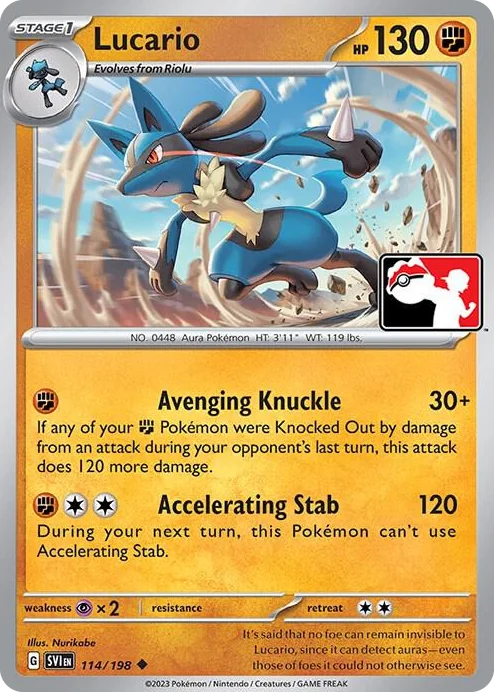 0114 Lucario Uncommon Prize Pack Series Cards