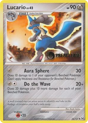 0053 Lucario - 53/127 (Prerelease) Promo Diamond and Pearl Promos