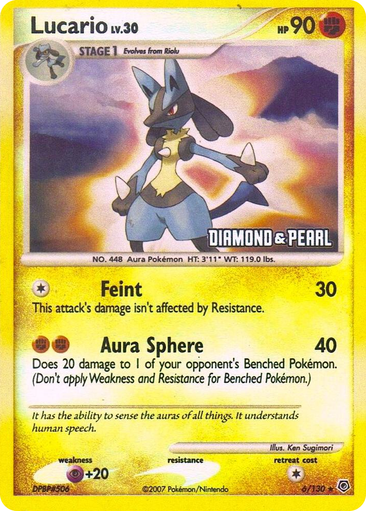0006 Lucario - 6/130 [Diamond & Pearl] Promo Burger King Promos