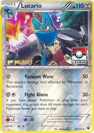 0063 Lucario - 63/124 (Pokemon League) [1st Place] Promo League & Championship Cards